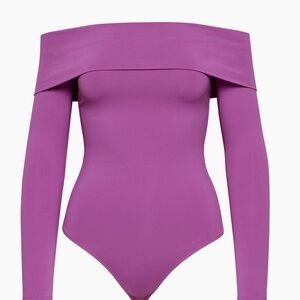 Aritzia Off-Shoulder Purple Bodysuit